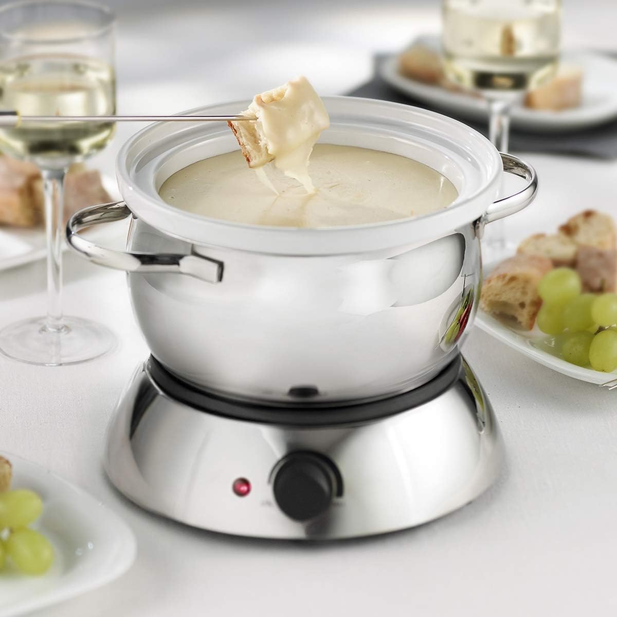 3-in-1 Electric Fondue Set, 81 Ounce, Silver M5506