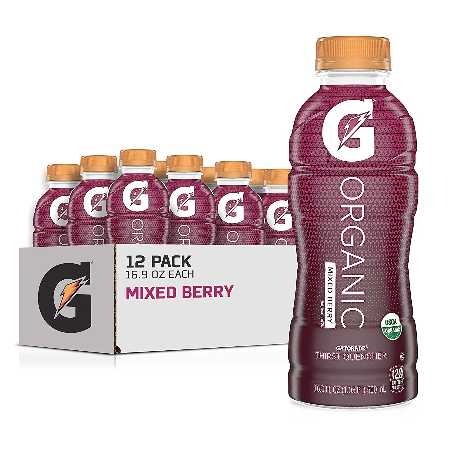 Mixed Berry Gatorade Sports Drink, 16.9 oz Bottle Pack of 12 S508