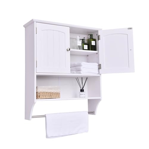 Bathroom Wall Cabinet with Towel Bar Storage Cabinet U859