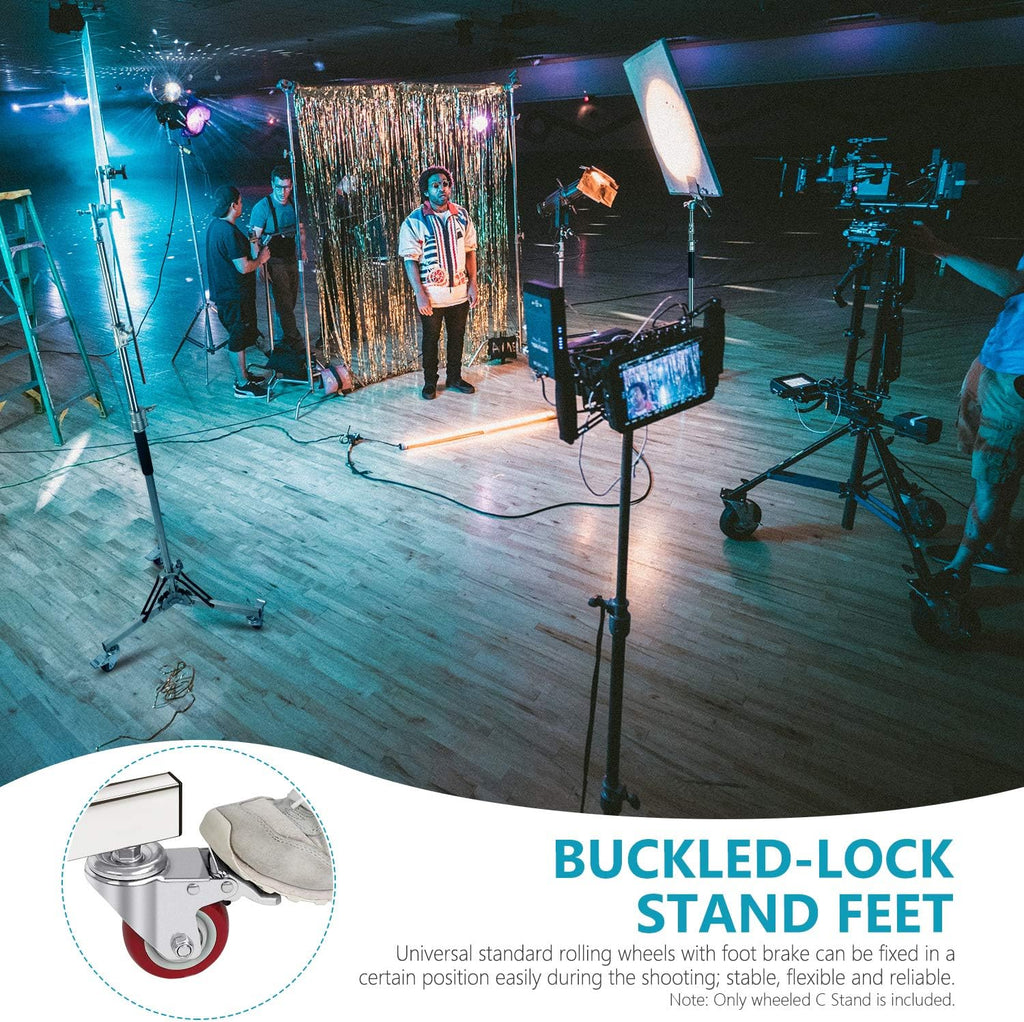 Heavy Duty Light Stand with Casters, Adjustable Tripod Stand, 100% Stainless Steel, Max Height: 10ft/305cm Y1320