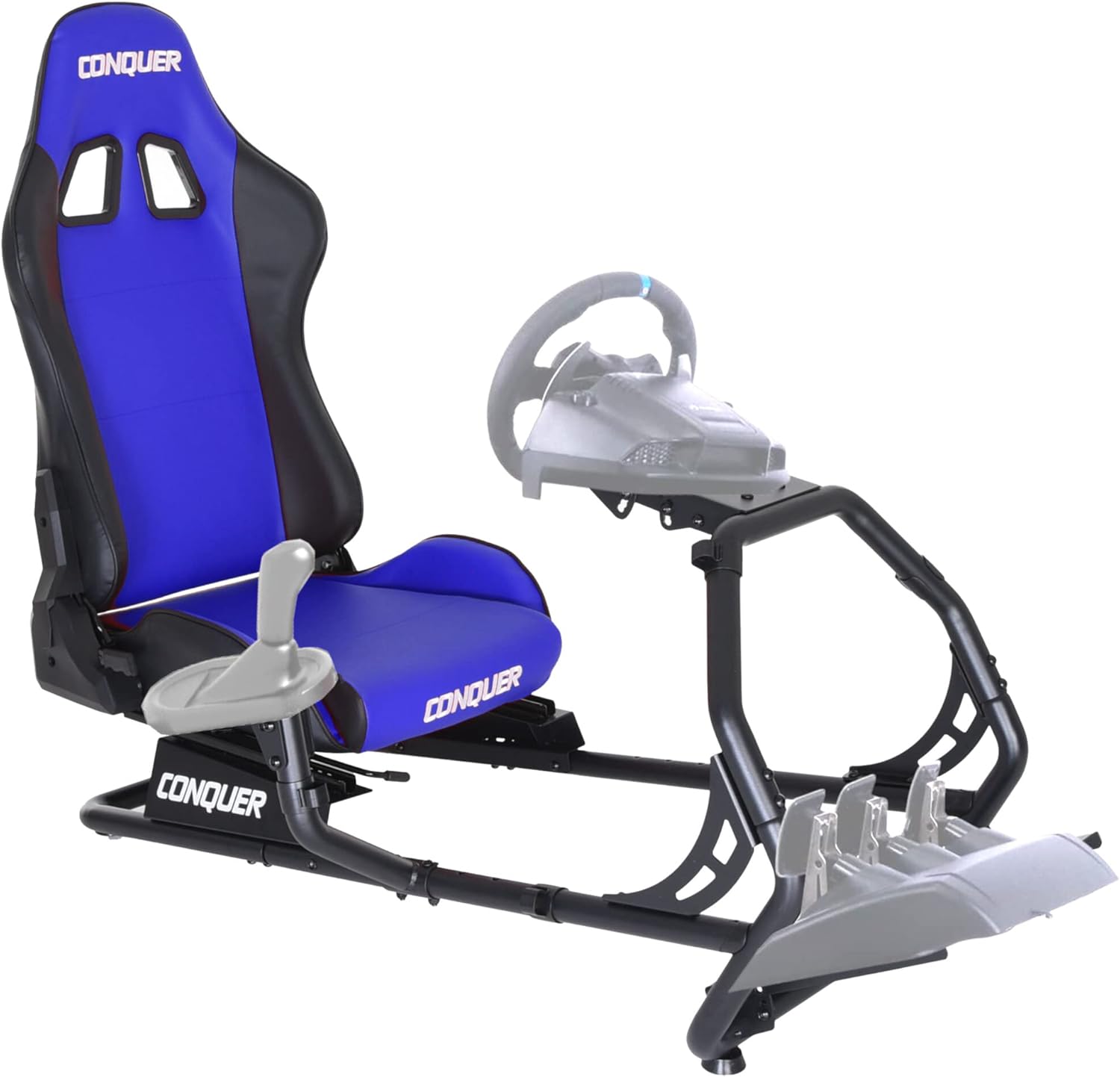 Reclinable Racing Simulator Cockpit with Gear Shifter Mount H78803