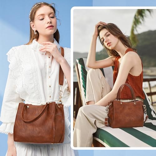 PU Leather Top Handle Satchel Shoulder Bag Tote Bag J149064