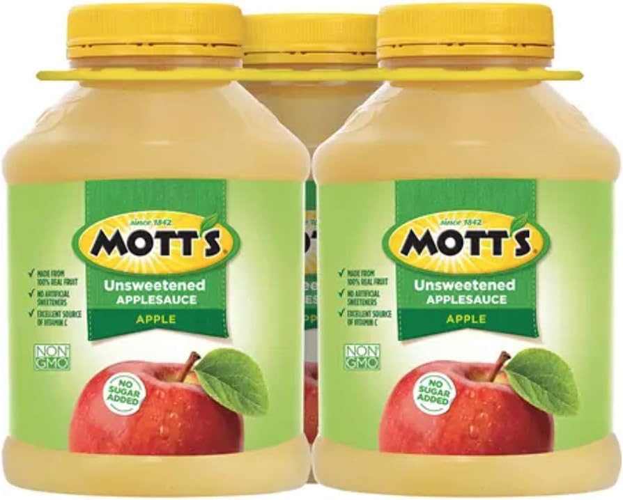 Unsweetened Natural Applesauce Made from 100% Real Fruit - 3 Count (46 oz) P552
