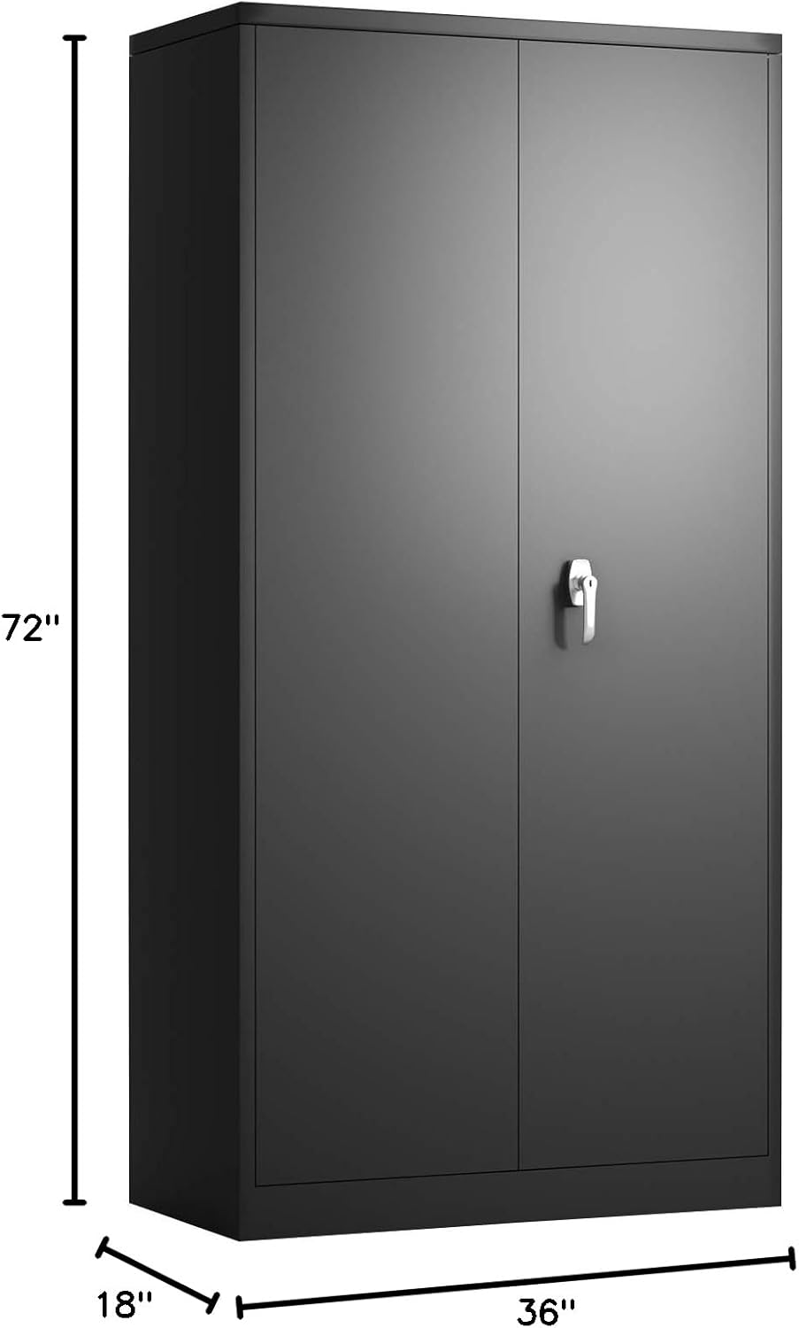 72'' Metal Storage Cabinet with 4 Adjustable Shelves Y640
