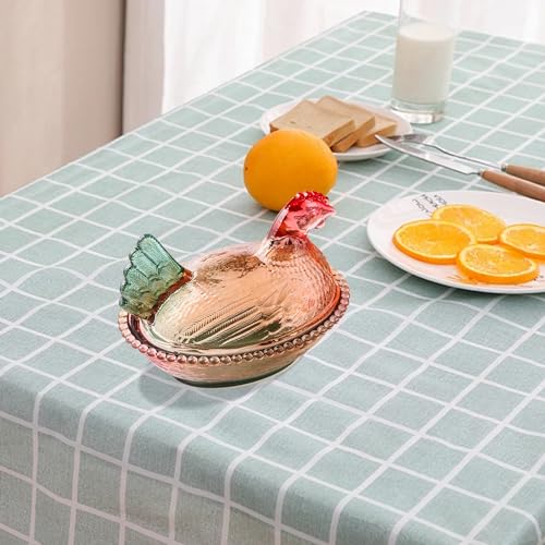 Crystal Glass Chicken-Shaped Candy Dish with Lid L343