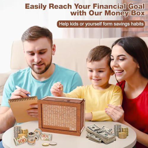 Wooden Savings Box with Money Target and Numbers U801