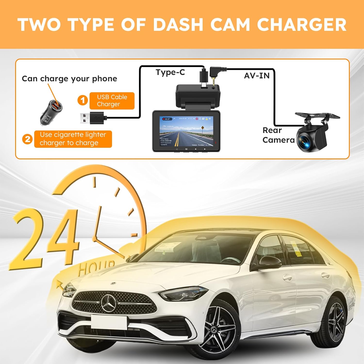 4K Dash Cam Front and Rear with WiFi & GPS D129812