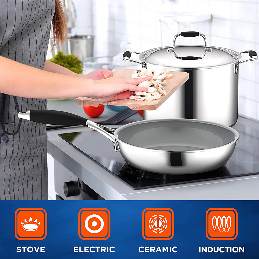 16-Piece Non-Stick Ceramic Cookware Set with Nylon Utensils Z1985