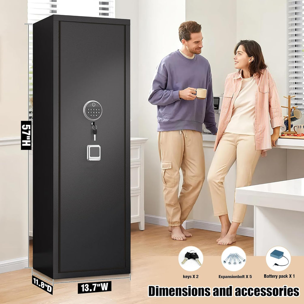 Black 5-Gun Safe Cabinet with LED Light R81446