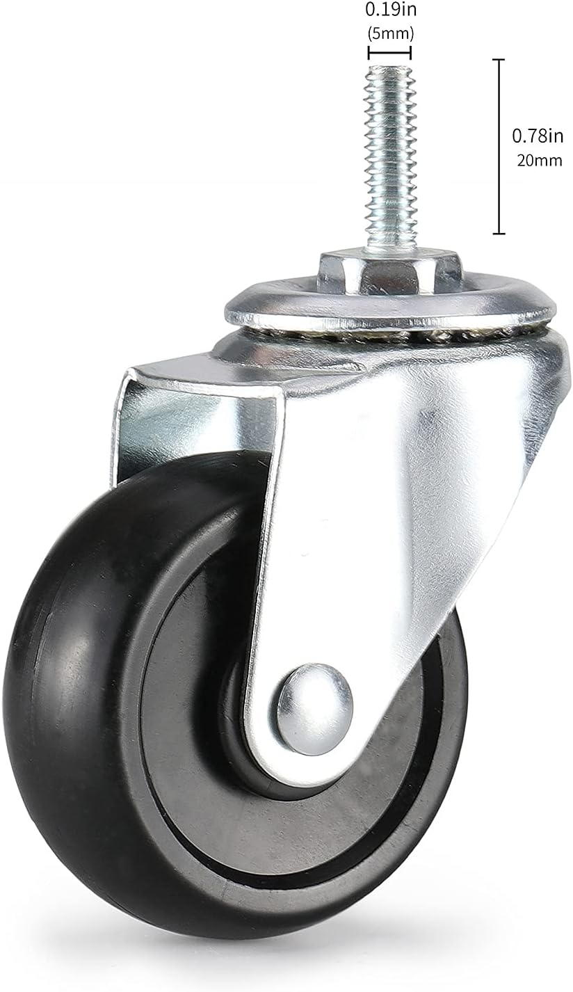 Set of 4 Black Heavy Duty Caster Roller Wheels R20428