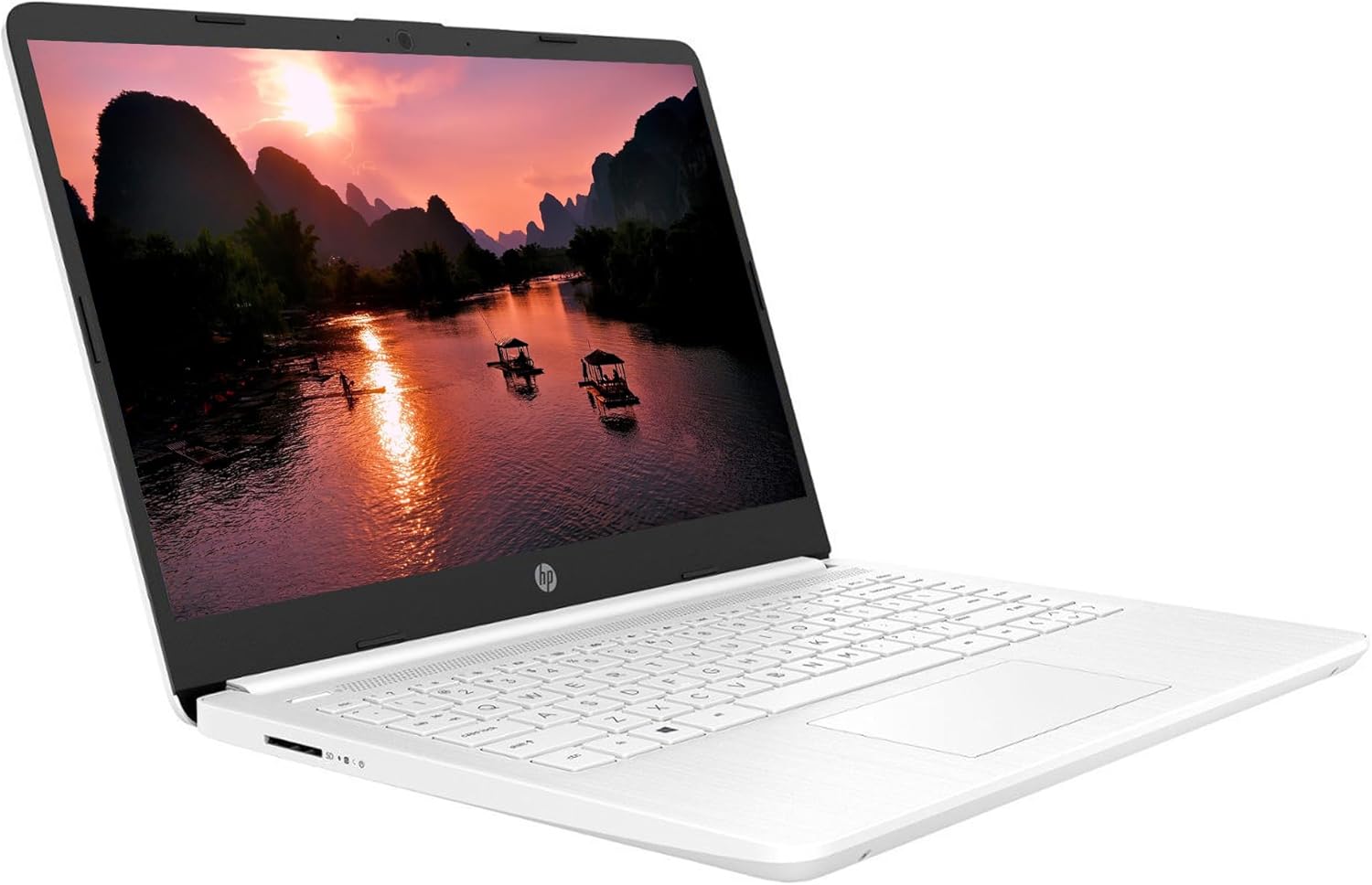 14-inch HD Laptop Computer Intel Dual Core 2.8GHz 8GB RAM 128GB 64GB SSD 64GB Card Webcam Bluetooth HDMI USB-C Wi-Fi Windows 11 S White D131