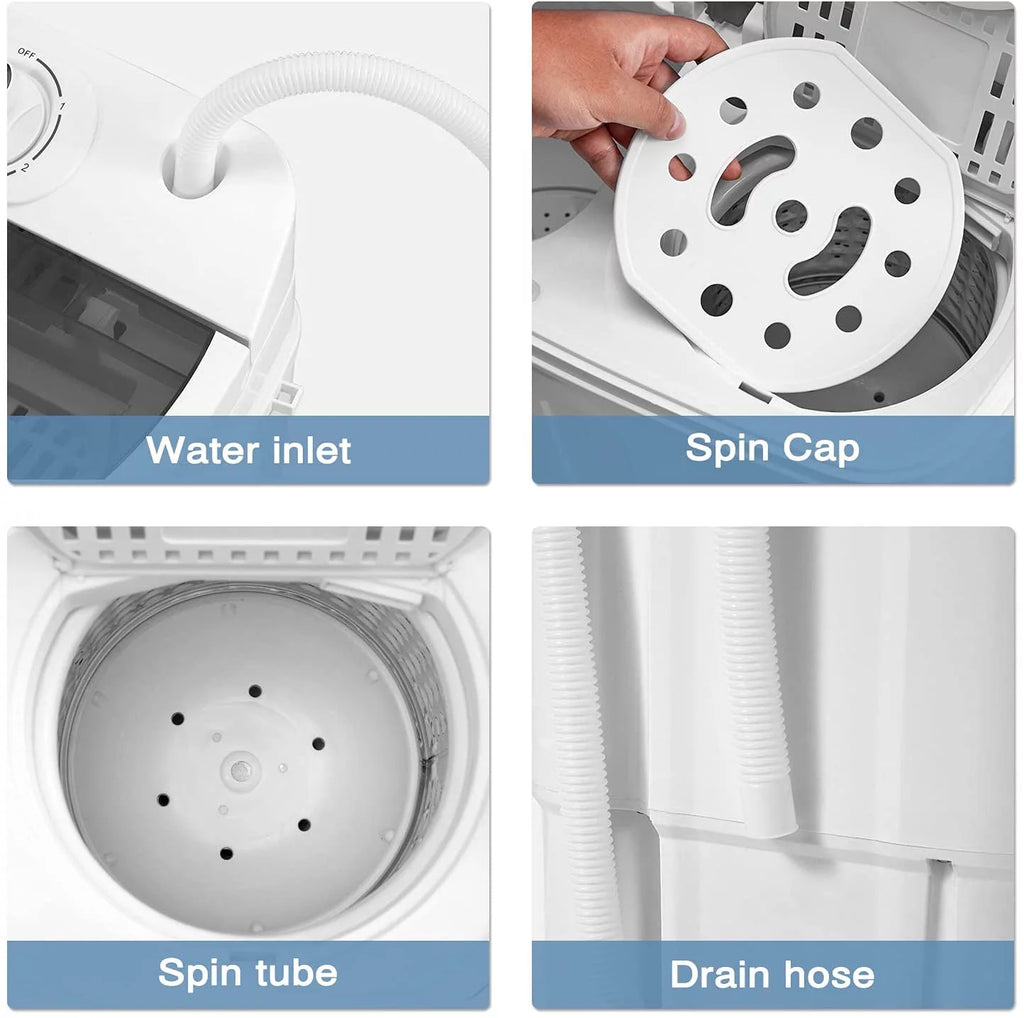White Twin Tub Portable 16.5 lbs. Washing Machine and Dryer Combo U855179