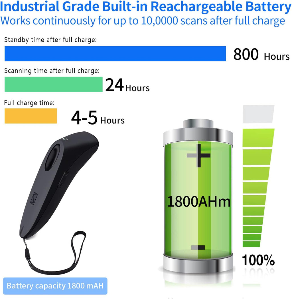 2 Pack Bluetooth Wireless Barcode Scanner Y45415