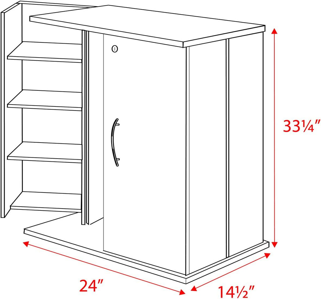 Black Locking Media Storage Cabinet T348