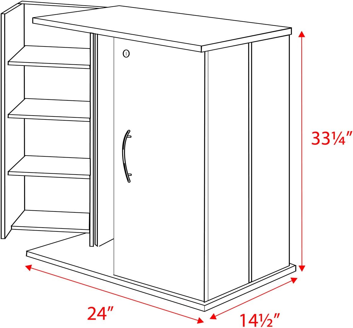 Black Locking Media Storage Cabinet T348