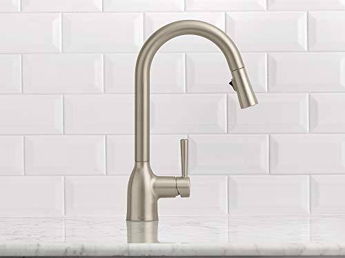 Adler Pull Down Single Handle Kitchen Faucet with Power Clean Finish: Spot Resist Stainless W762