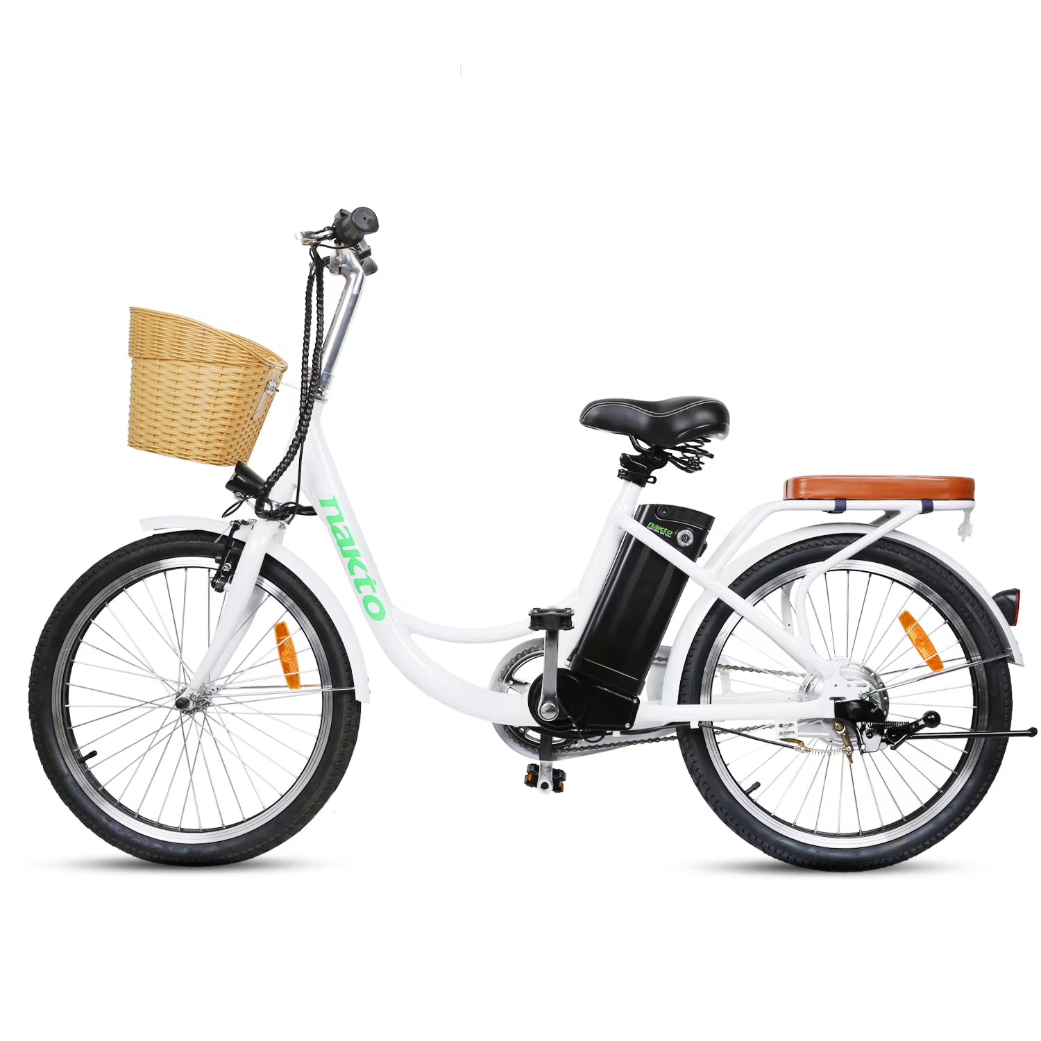 White 22" Electric Bicycle 250 W 36 V 10 Ah Lithium-Ion Battery G97557