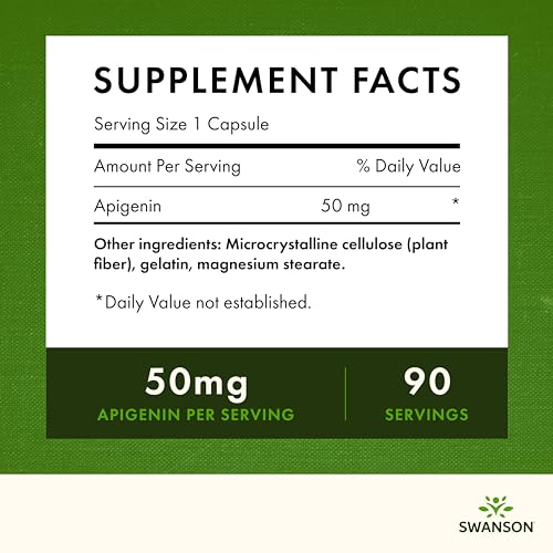 50mg Apigenin Supplement Capsules (90 count) M528