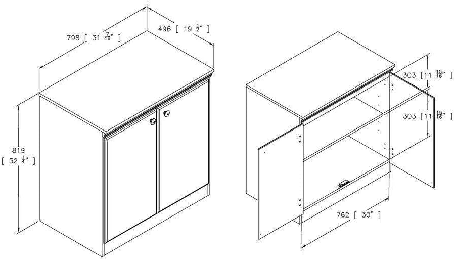 Small 2-Door Storage Cabinet in Royal Cherry Z819