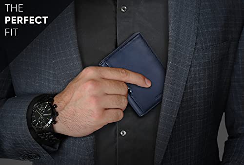 Slim Leather RFID Blocking Minimalist Card Front Pocket Bifold Travel Wallet H26139