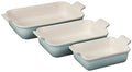 White Stoneware Rectangular Dishes Set of 3 C949