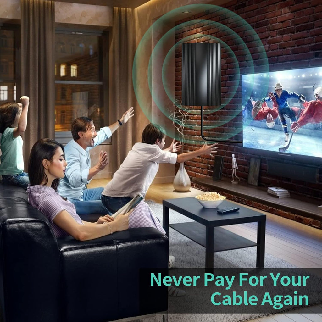 TV Antenna with Amplifier Signal Booster & 33FT Coaxial Cable F521