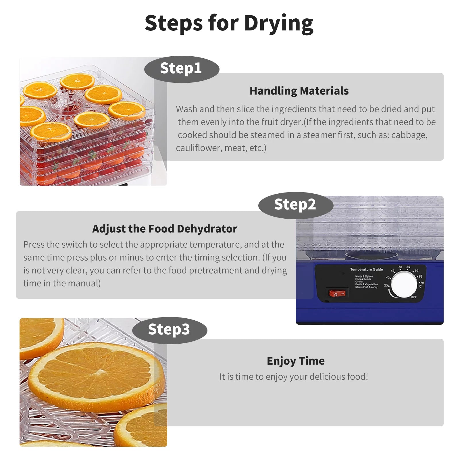 5 Trays Food Dehydrator with Digital Timer F900310