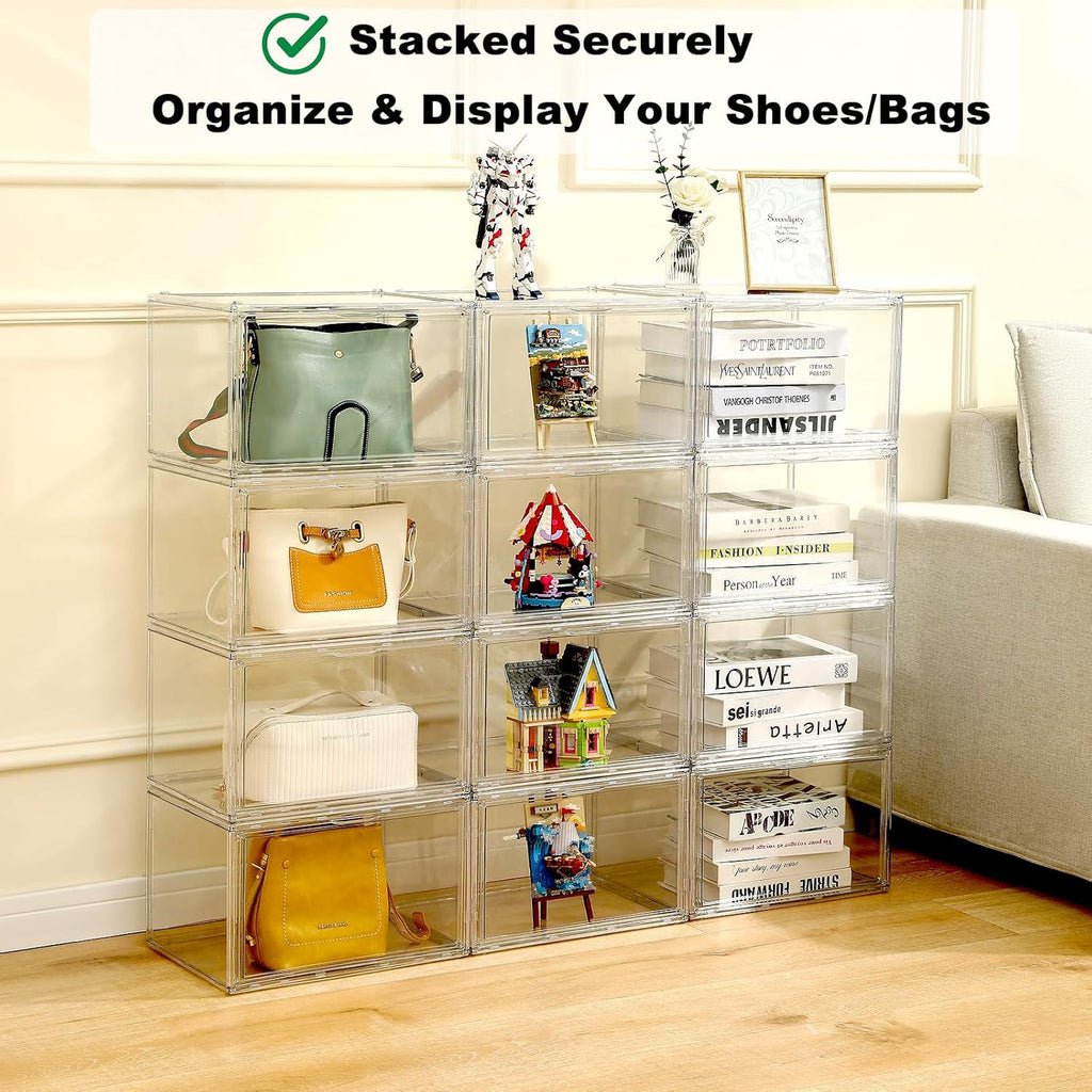 Clear Shoe Storage Box Stackable 4-Pack P34591