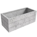 Rectangular Fiberstone and Clay Planter with Drainage Holes (Brown) F723819