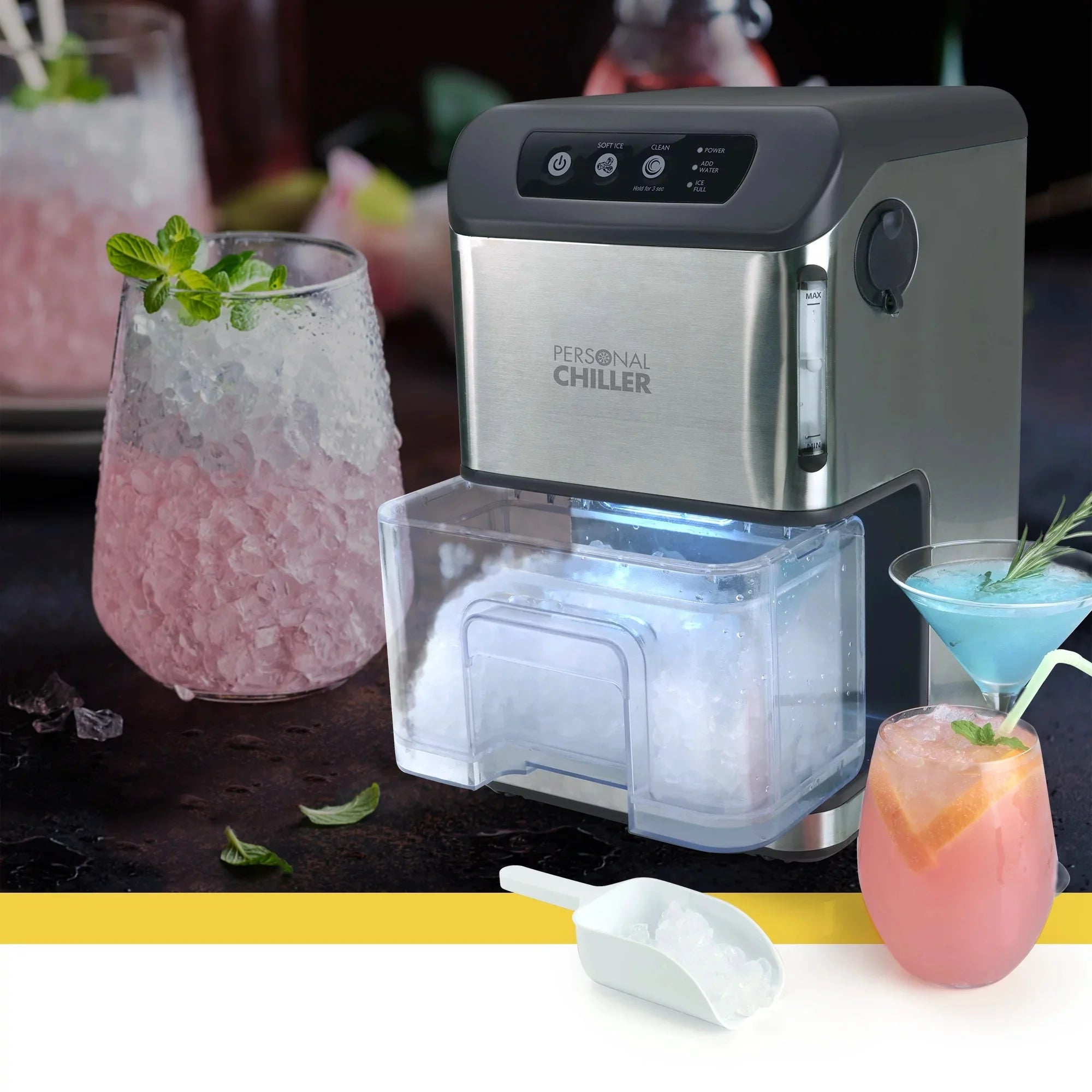 Portable Countertop Ice Maker, Stainless Steel Q167595