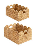 Scalloped Wicker Basket with Handles, Set of 2 K94345