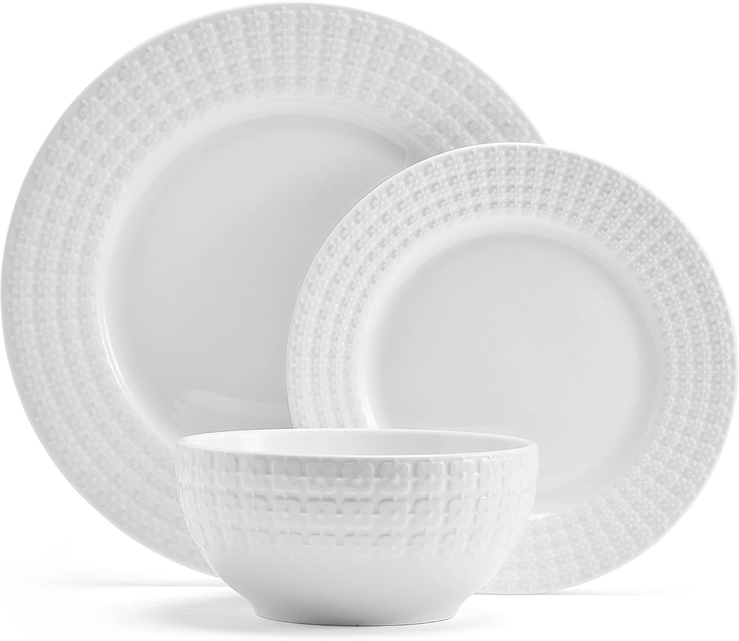 12 Piece White Dinnerware Set U964
