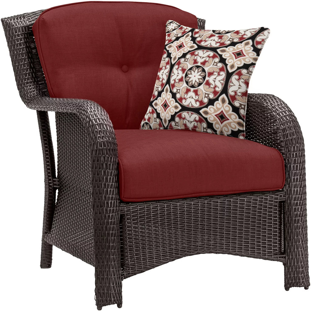 6-Piece Wicker Outdoor Conversation Set, Crimson Red Q21132