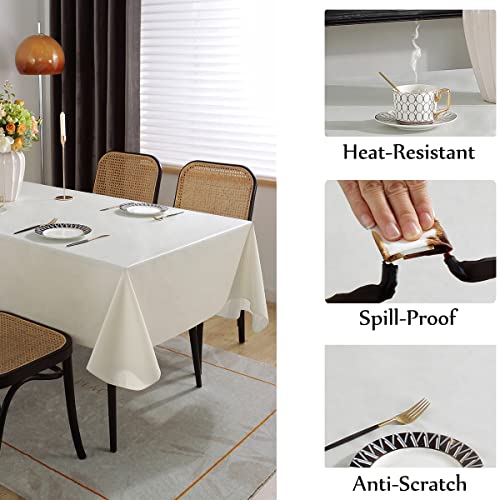 Black 60 x 120 Inch Vinyl Tablecloth with Flannel Backing K224993
