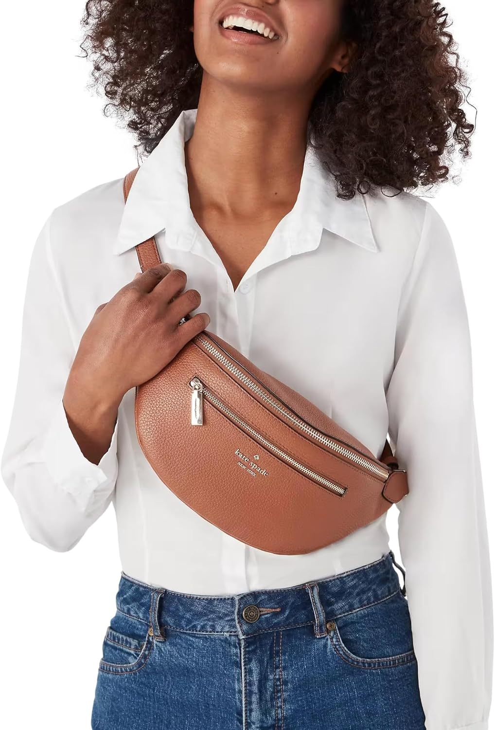 Leather Belt Bag Fanny Pack in Warm Gingerbread U927