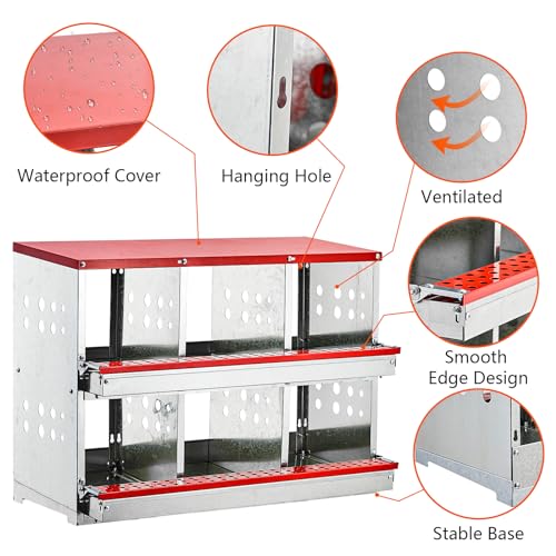 6 Compartment Metal Chicken Nesting Boxes S209