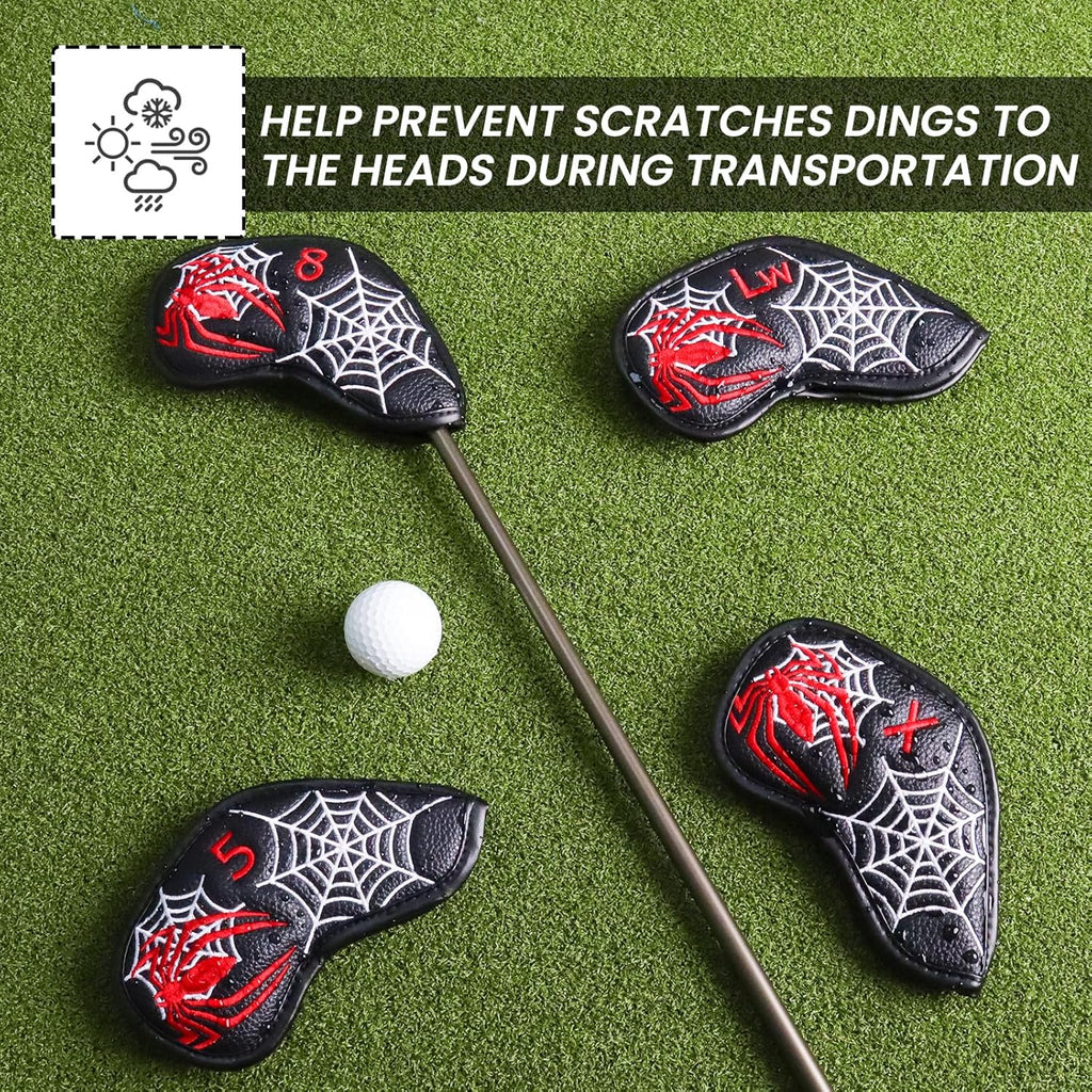 8 Piece Synthetic Leather Golf Iron Head Cover Set V3125