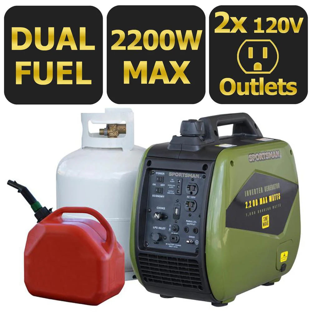 2200 Watt Dual Fuel Inverter Generator T25471