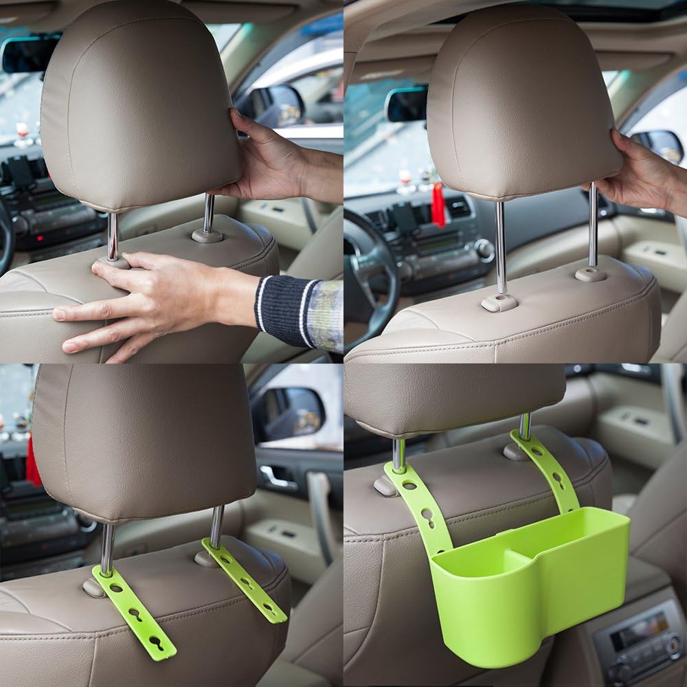 Black Car Headrest Seat Back Organizer with Cup Holder C452456