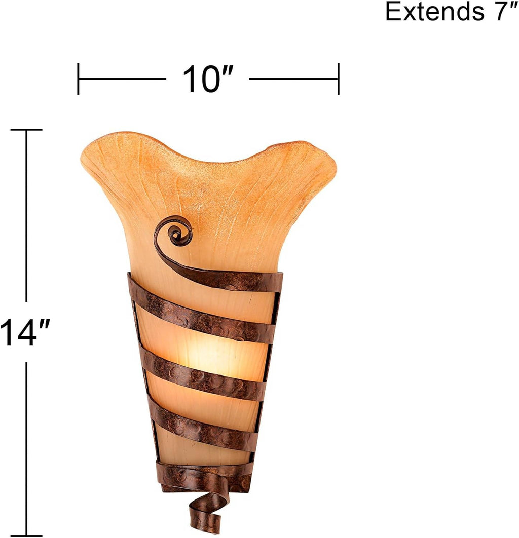 Set of 2 Rust Wall Light Sconces K576867