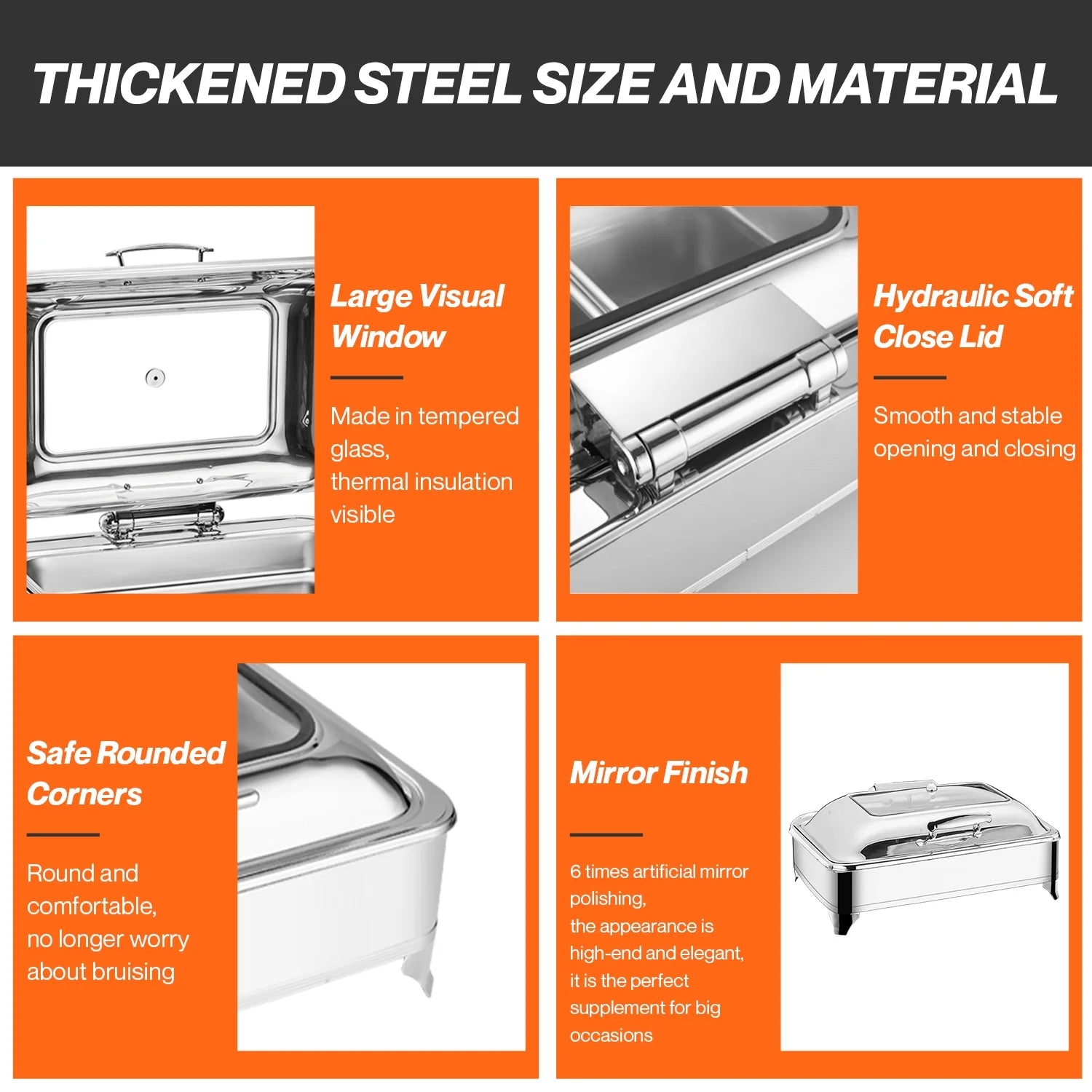 Electric Buffet Server Food Warmer with Glass Window Y21523