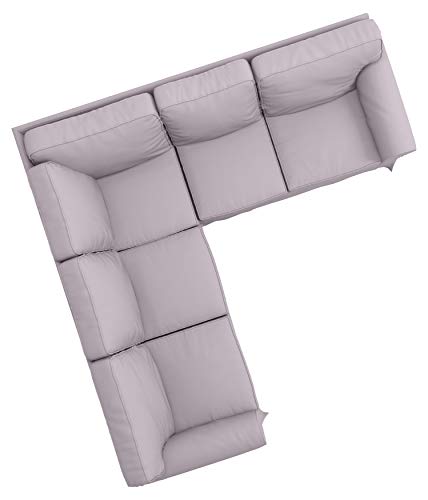 Polyester Flax Light Gray Slipcovers for 2 + 2 Sectional Corner Sofa M567727