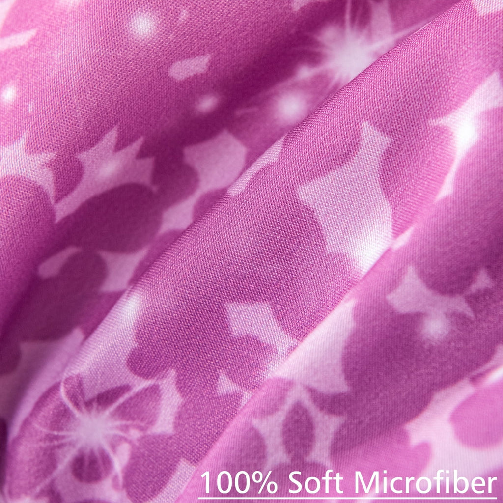 6Pcs Twin Gradient Pink Purple Glitter Comforter Sets R2313
