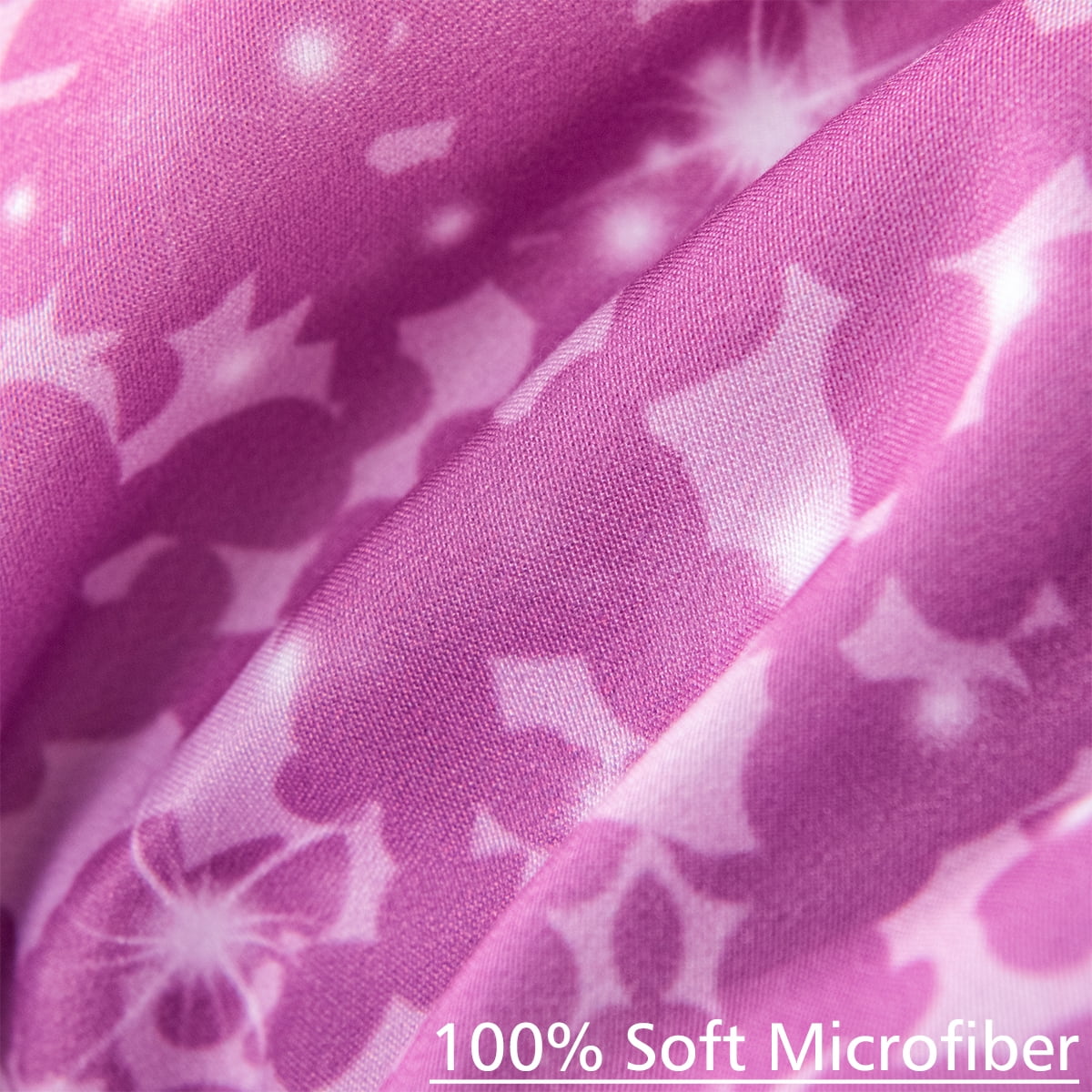 6Pcs Twin Gradient Pink Purple Glitter Comforter Sets R2313
