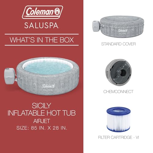 Grey Large Round Inflatable Hot Tub with 180 AirJets and EnergySense Cover Y68296