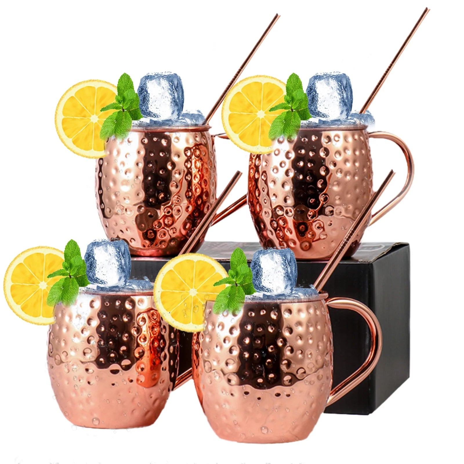 Set of 4 Copper Mugs B470