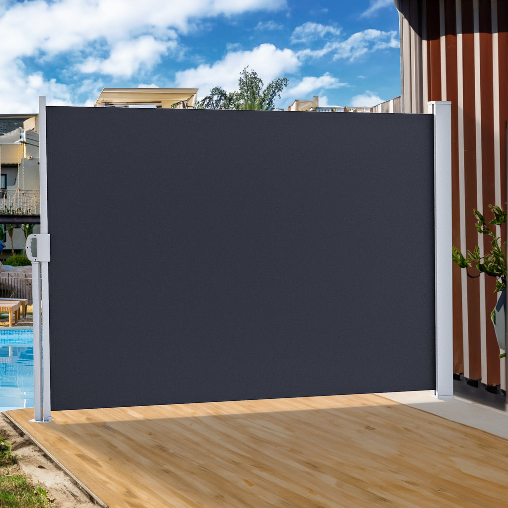 Gray Retractable Side Awning 118''X 78'' Privacy Screen D64669