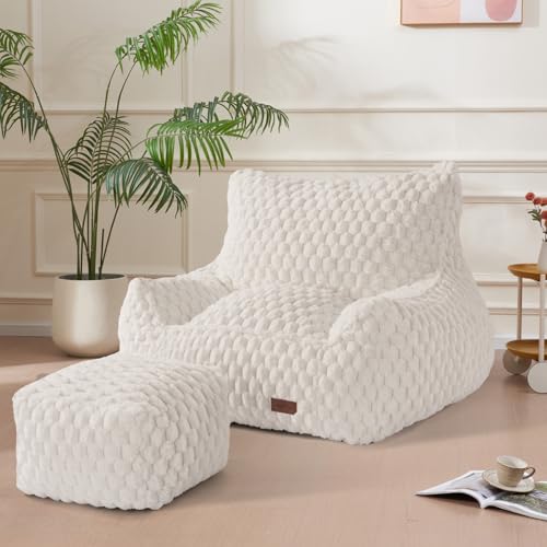 Giant Bean Bag Sofa Chair with Foot Rest N57866