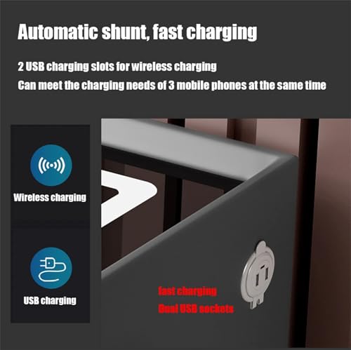 White 2 Drawer Nightstand with Wireless Charging Station I323