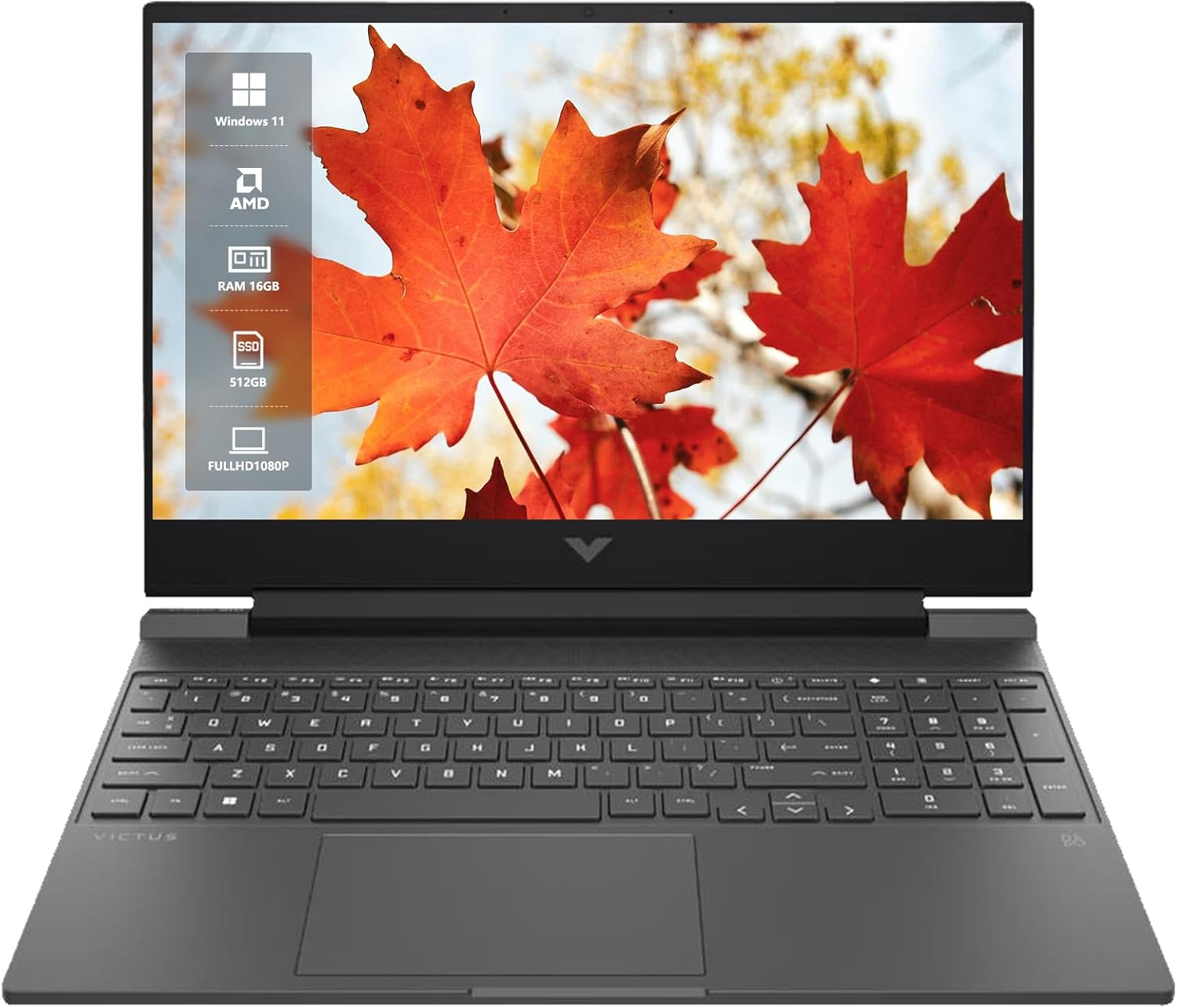 15.6" FHD 144Hz Gaming Laptop, AMD Ryzen 5 5600H, 16GB RAM, 512GB SSD, NVIDIA GeForce RTX 3050 Ti, Mica Silver M745571